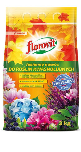 Nawóz Do Roślin Kwaśnolubnych Jesienny Mineralny Granulat 3kg Florovit