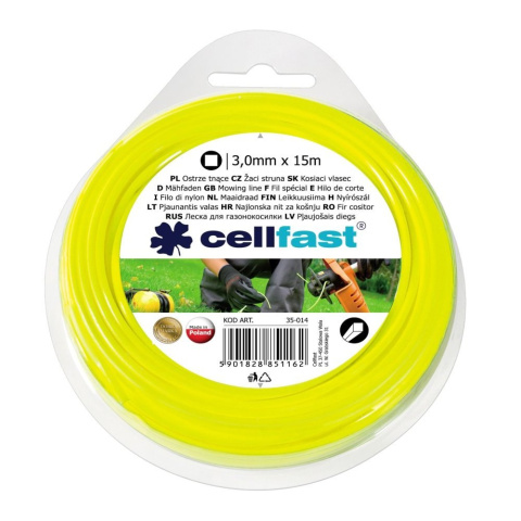 Żyłka do Podkaszarek Kwadrat 3,0mm x 15mb Cellfast