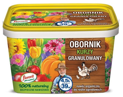 Nawóz naturalny obornik kurzy granulowany Florovit