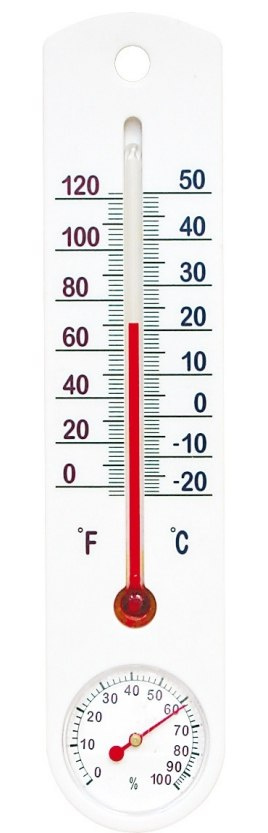 Termometr Wewnętrzny i Zewnętrzny Ścienny Plastikowy Biały z Higrometrem 25cm x 5,5cm 025300 Bioterm