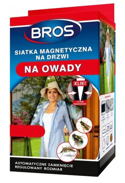 Moskitiera Siatka Przeciw Owadom Do Drzwi 160cm x 220cm Czarna BROS