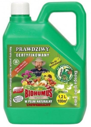 Biohumus Uniwersalny Naturalny Płynny 1,2l Zapsa Biohumus Extra Ekodarpol