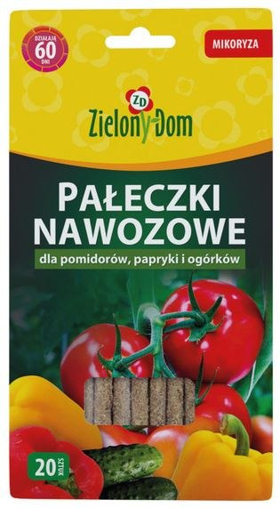 Pałeczki nawozowe mikoryza do pomidora, papryki i ogórka Zielony Dom