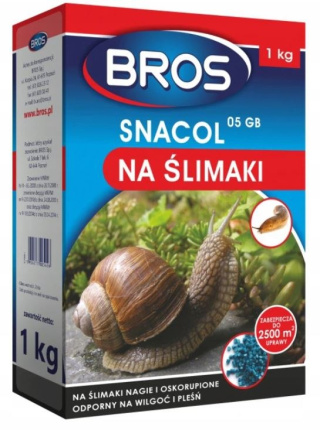 Snacol 5 GB 1kg Granulat Butelka Moluskocyd Środek Ślimakobójczy Bros