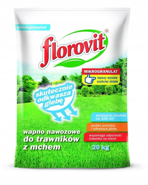 Wapno odkwaszające do trawników z mchem Florovit