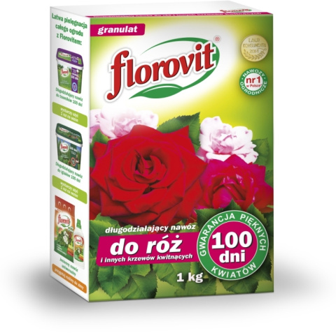 Nawóz Do Róż i Innych Krzewów Długodziałający 100dni Mineralny Granulat 1kg Florovit