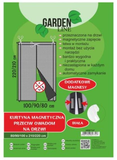 Moskitiera Siatka Przeciw Owadom Do Drzwi 100cm x 200cm Biała Garden Line