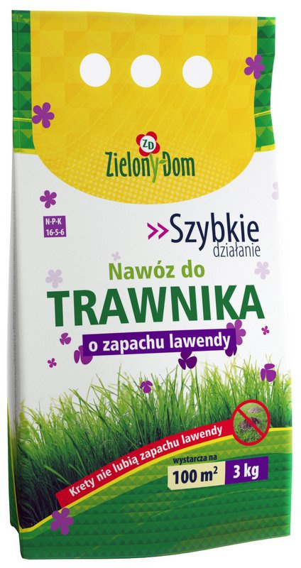 Nawóz Do Trawy o Zapachu Lawendy Mineralny Granulat 3kg Zielony Dom