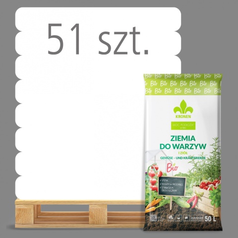 Ziemia Ogrodnicza Do Warzyw i Ziół z Nawozem Organicznym i Glinką 50l x 51szt Bio Kronen