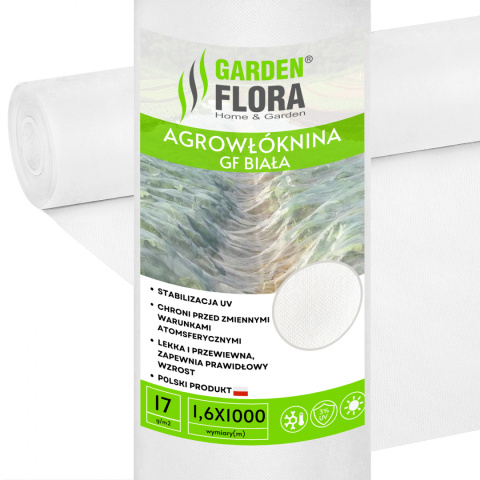 Agrowłóknina Biała 17g/m2 UV 1,6m x 1000m GF Agro