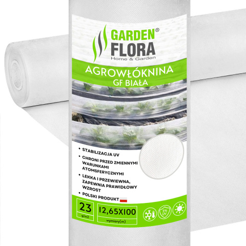 Agrowłóknina Biała 23g/m2 UV 12,65mb x 100mb GF Agro