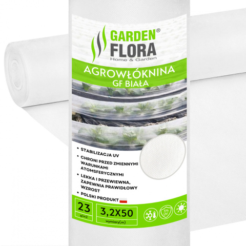 Agrowłóknina Biała 23g/m2 UV 3,2m x 50mb GF Agro