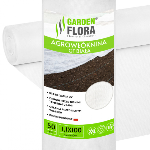 Agrowłóknina Biała 50g/m2 UV 1,1m x 100mb GF Agro