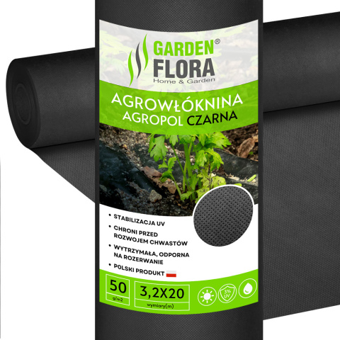 Agrowłóknina Czarna 50g/m2 UV 3,2m x 20mb GF Agro