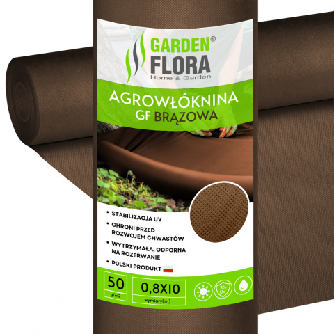 Agrowłóknina Brązowa 50g/m2 UV 0,8m x 10mb GF Agro