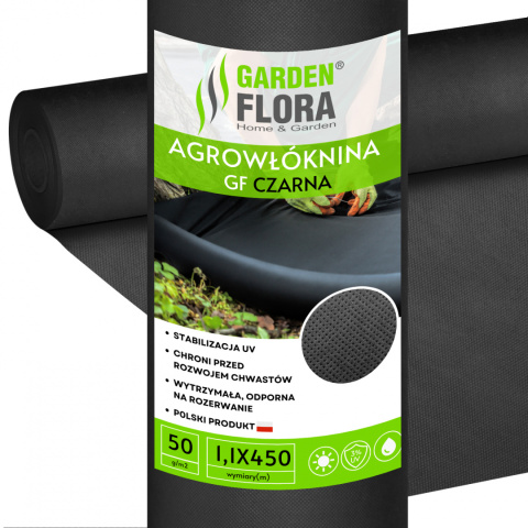 Agrowłóknina Czarna 50g/m2 UV 1,1m x 450mb GF Agro Agrowłóknina Czarna 50g/m2 UV 1,1m x 450mb GF Agro