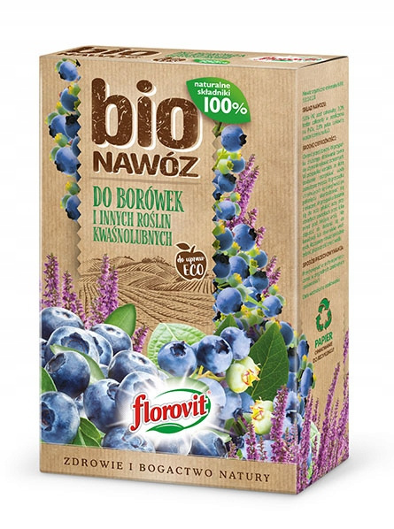 Nawóz do Borówek i Innych Roślin Kwaśnolubnych Mineralno Organiczny Granulat 1kg Bio Florovit