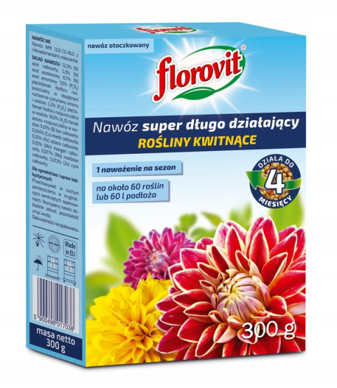 Nawóz Do Roślin Kwitnących Długodziałający Mineralny Granulat 300g Florovit