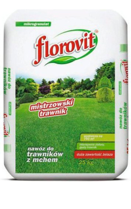 Nawóz Do Trawy z Mchem Mineralny Granulat 25kg Mistrzowski Trawnik Florovit