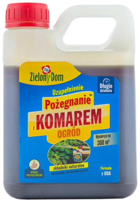 Pożegnanie z Komarem Zapas Do Rozpylacza 950ml Repelent Naturalny Środek Odstraszający Komary Zielony Dom