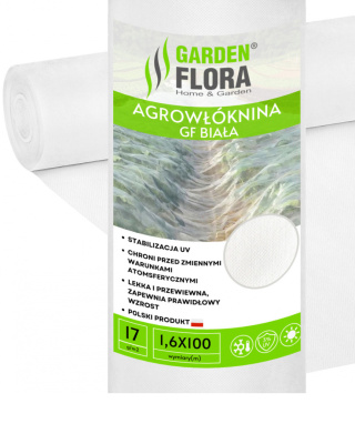 Agrowłóknina Biała 17g/m2 UV 1,6m x 100mb GF Agro