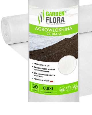 Agrowłóknina Biała 50g/m2 UV 0,8m x 1mb GF Agro