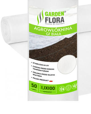 Agrowłóknina Biała 50g/m2 UV 1,1m x 100mb GF Agro