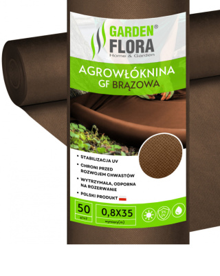 Agrowłóknina Brązowa 50g/m2 UV 0,8m x 35mb GF Agro