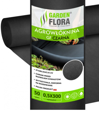 Agrowłóknina Czarna 50g/m2 UV 0,5m x 300mb GF Agro