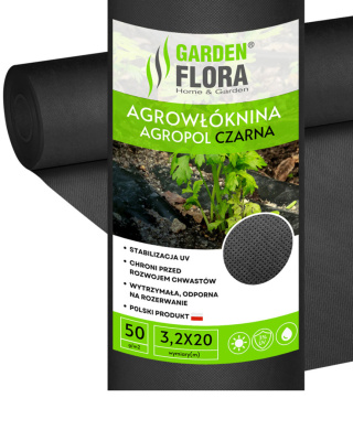 Agrowłóknina Czarna 50g/m2 UV 3,2m x 20mb GF Agro