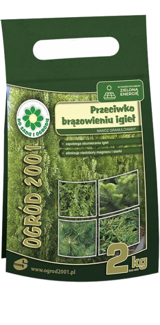 Nawóz Do Iglaków Przeciwko Brązowieniu Igieł Mineralny Granulat 2kg Siarkopol