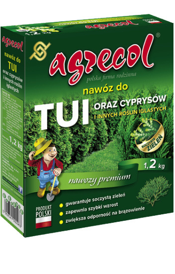 Nawóz Do Tui i Cyprysów Przeciw Brązowieniu Mineralny Granulat 1,2kg Agrecol