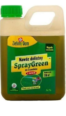 Nawóz Do Trawy z Mchem Anty Mech Mineralny Płynny 950ml Zapas SprayGreen Zielony Dom