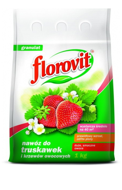 Nawóz Do Truskawek i Krzewów Owocowych Mineralny Granulat 1kg Worek Florovit