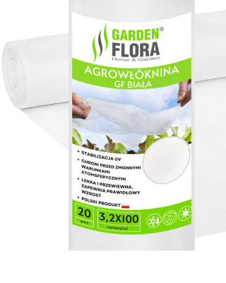 Agrowłóknina Biała 20g/m2 UV 3,2m x 100mb GF Agro