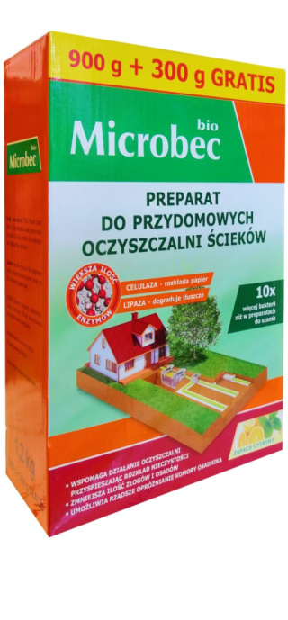 MicrobecBio Preparat Biologiczny Do Szamb i Oczyszczalni Ścieków 1,2kg Bros