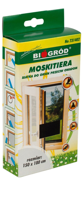 Moskitiera Siatka Przeciw Owadom Do Okna 150cm x 180cm Czarna Biogród