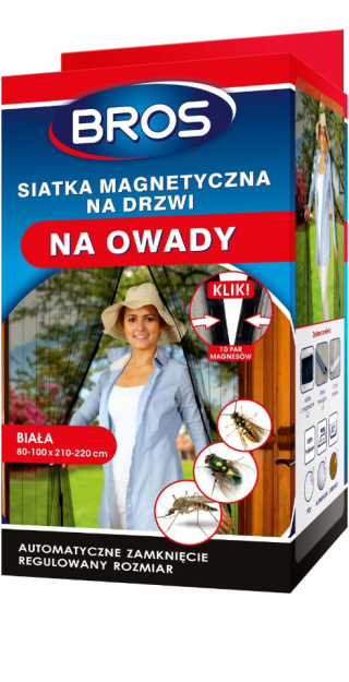 Moskitiera Siatka Przeciw Owadom Do Drzwi 160cm x 220cm Biała BROS