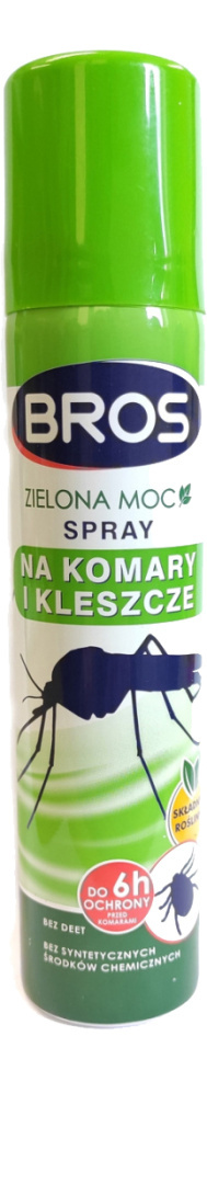 Spray Na Komary i Kleszcze Zielona Moc 90ml Środek Owadobójczy Na Owady Latające Bros