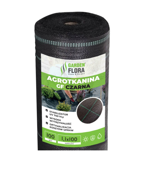 Agrotkanina Czarna 100g/m2 UV 1,1m x 100mb SHA