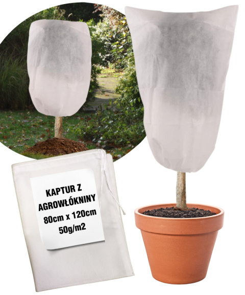 Kaptur z Agrowłókniny Biały UV 80cm x 120cm GF Agro