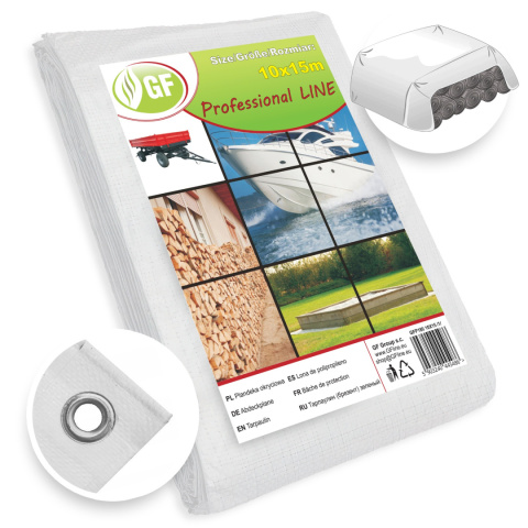 Plandeka Gruba 180g 10m x 15m Biała Pro GF Line Plandeka Gruba 180g 10m x 15m Biała Pro GF Line