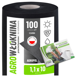 Agrowłóknina Czarna 100g/m2 UV 1,1m x 10mb AgroPol