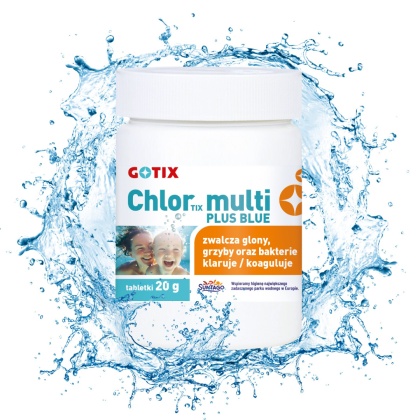 Chlor Do Basenu 80% Multi Tabletki Niebieskie 20g x 25szt 500g ChlorTix Multi Blue Gotix