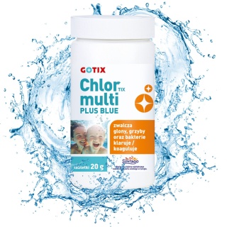 Chlor Do Basenu 80% Multi Tabletki Niebieskie 20g x 50szt 1kg ChlorTix Multi Blue Gotix