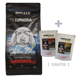 Karma Sucha Dla Psa Bezglutenowa z Wołowiną Euphoria Gluten Free Junior Small & Medium 2kg Biofeed