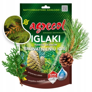 Nawóz Do Tui i Iglaków Przeciw Brązowieniu Mineralny Koncentrat Krystaliczny 250g Agrecol