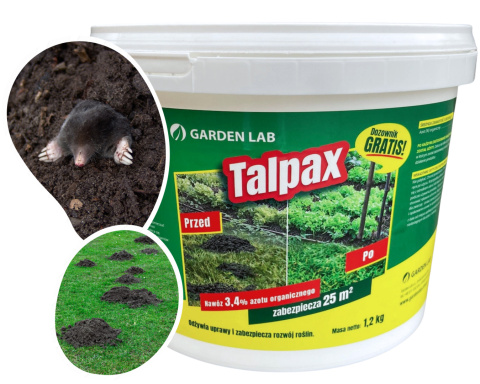 Nawóz Uniwersalny Azotowy Na Turkucie i Krety Organiczny 3kg Talpax Gardenlab