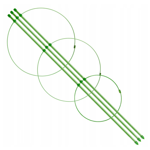 Podpora do Kwiatów i Roślin Pierścieniowa 75cm 3 Pierścienie Stalowa Lakierowana Chomik