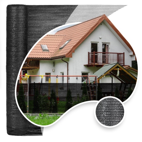 Siatka Cieniująca Grafitowa 150g/m2 150cm x 25mb 85% Zacienienia Lustan